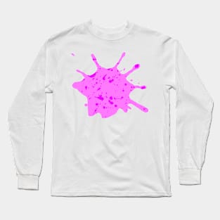 Neon Pink and Dark Pink Paint Splatter Long Sleeve T-Shirt